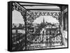 Orleans Street, Center of Old French Quarter of City, Through Grillwork of a Balcony-Andreas Feininger-Framed Stretched Canvas