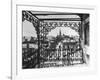 Orleans Street, Center of Old French Quarter of City, Through Grillwork of a Balcony-Andreas Feininger-Framed Photographic Print