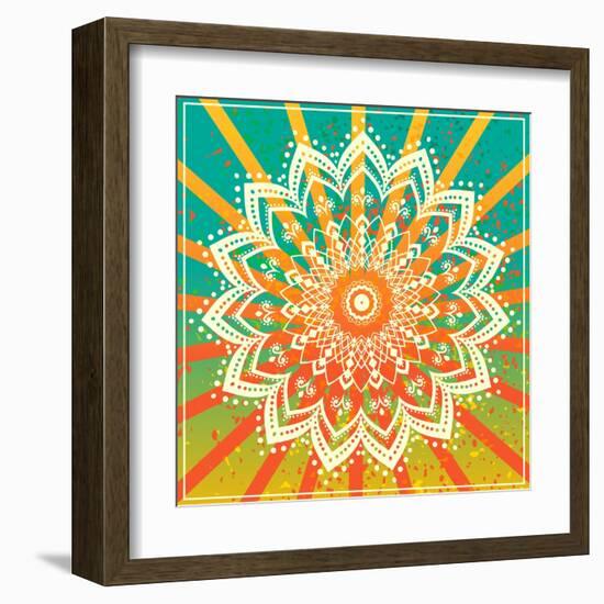 Ornament Black White Card with Mandala. Geometric Circle Element Made in Vector. Perfect Cards for-An Vino-Framed Art Print