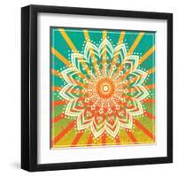 Ornament Black White Card with Mandala. Geometric Circle Element Made in Vector. Perfect Cards for-An Vino-Framed Art Print