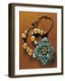 Ornament for Carrying Gau Talisman, Silver-Gilt Bezels with Coral and Turquoise, Region of Tibet-null-Framed Giclee Print