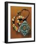 Ornament for Carrying Gau Talisman, Silver-Gilt Bezels with Coral and Turquoise, Region of Tibet-null-Framed Giclee Print
