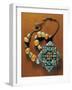 Ornament for Carrying Gau Talisman, Silver-Gilt Bezels with Coral and Turquoise, Region of Tibet-null-Framed Giclee Print