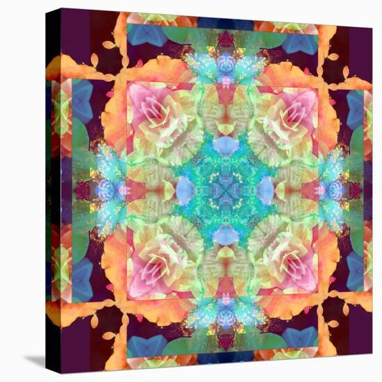 Ornament from Flower Photographs, Multicolor Layer Artwork-Alaya Gadeh-Stretched Canvas
