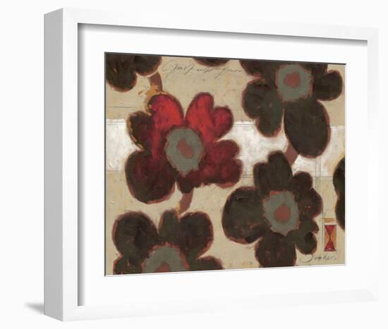 Ornament Red Flowers-Joadoor-Framed Art Print