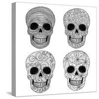 Ornament Skull Set-cherry blossom girl-Stretched Canvas