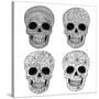 Ornament Skull Set-cherry blossom girl-Stretched Canvas