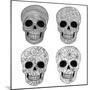 Ornament Skull Set-cherry blossom girl-Mounted Premium Giclee Print