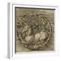 Ornament with a Deer Lying in a Circle of Oak Branch-Albrecht Dürer-Framed Giclee Print