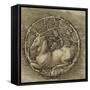 Ornament with a Deer Lying in a Circle of Oak Branch-Albrecht Dürer-Framed Stretched Canvas