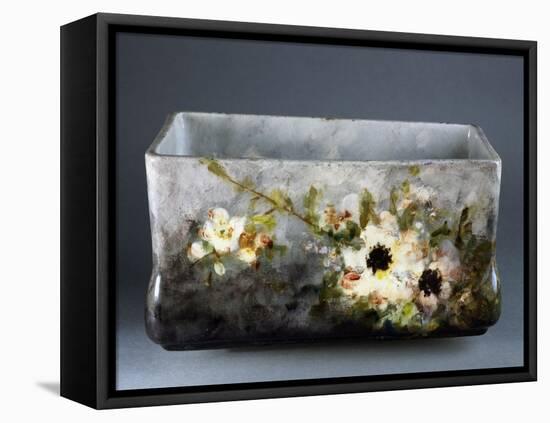 Ornamental Container with Impressionist-Style Floral Decorations-Eugenio Bellosio-Framed Stretched Canvas