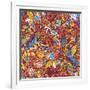 Ornamental Floral Pattern: Rainbow Floral Pattern-shumo4ka-Framed Art Print