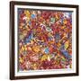 Ornamental Floral Pattern: Rainbow Floral Pattern-shumo4ka-Framed Art Print