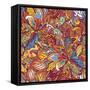 Ornamental Floral Pattern: Rainbow Floral Pattern-shumo4ka-Framed Stretched Canvas