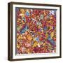 Ornamental Floral Pattern: Rainbow Floral Pattern-shumo4ka-Framed Art Print