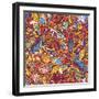 Ornamental Floral Pattern: Rainbow Floral Pattern-shumo4ka-Framed Art Print