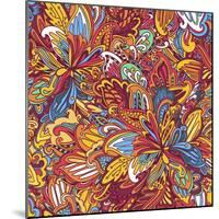 Ornamental Floral Pattern: Rainbow Floral Pattern-shumo4ka-Mounted Art Print