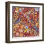 Ornamental Floral Pattern: Rainbow Floral Pattern-shumo4ka-Framed Art Print