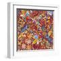 Ornamental Floral Pattern: Rainbow Floral Pattern-shumo4ka-Framed Art Print