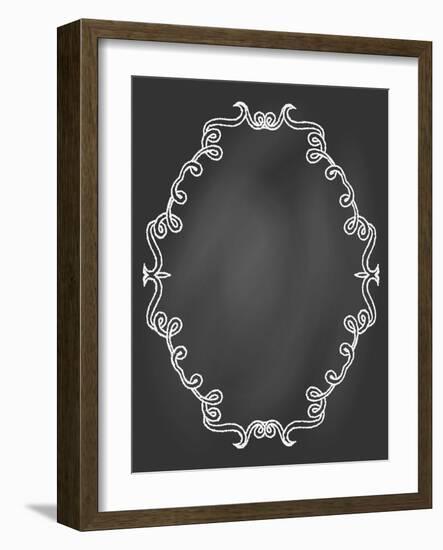 Ornamental Frame on Chalkboard-tukkki-Framed Art Print