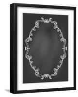 Ornamental Frame on Chalkboard-tukkki-Framed Art Print