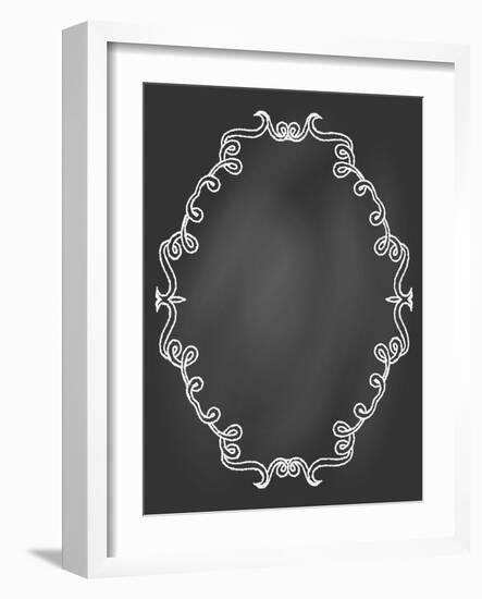 Ornamental Frame on Chalkboard-tukkki-Framed Art Print