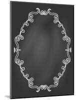 Ornamental Frame on Chalkboard-tukkki-Mounted Art Print