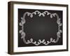 Ornamental Frame on Chalkboard-tukkki-Framed Art Print