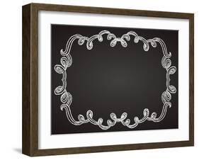 Ornamental Frame on Chalkboard-tukkki-Framed Art Print