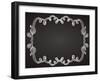 Ornamental Frame on Chalkboard-tukkki-Framed Art Print