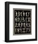 Ornamental French Alphabet (black and white)-null-Framed Art Print