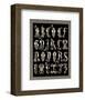 Ornamental French Alphabet (black and white)-null-Framed Art Print