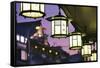 Ornamental Lanterns in Gion-Jon Hicks-Framed Stretched Canvas