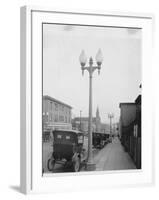 Ornamental Lights Along a Sidewalk-null-Framed Photographic Print