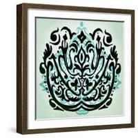 Ornamental Navy Pattern I-Anna Polanski-Framed Art Print