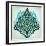 Ornamental Navy Pattern II-Anna Polanski-Framed Art Print