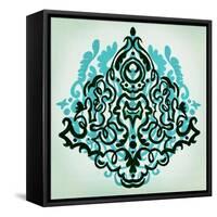 Ornamental Navy Pattern II-Anna Polanski-Framed Stretched Canvas