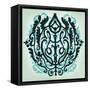 Ornamental Navy Pattern II-Anna Polanski-Framed Stretched Canvas