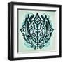 Ornamental Navy Pattern II-Anna Polanski-Framed Art Print