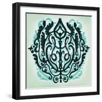 Ornamental Navy Pattern II-Anna Polanski-Framed Art Print