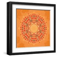 Ornamental Round Floral Lace Pattern-shumo4ka-Framed Art Print