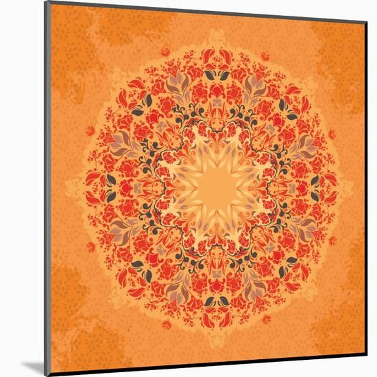 Ornamental Round Floral Lace Pattern-shumo4ka-Mounted Art Print