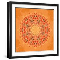 Ornamental Round Floral Lace Pattern-shumo4ka-Framed Art Print