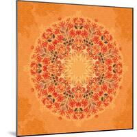 Ornamental Round Floral Lace Pattern-shumo4ka-Mounted Art Print