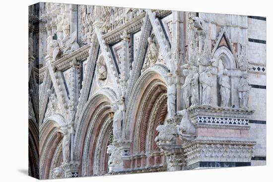 Ornamental Statuary on Facade of the Cathedral of Santa Maria Assunta, Siena, Tuscany-Ruth Tomlinson-Stretched Canvas