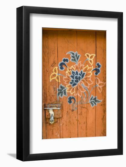 Ornamented Door, Chimi Lhakhang, Bhutan-Michael Runkel-Framed Photographic Print