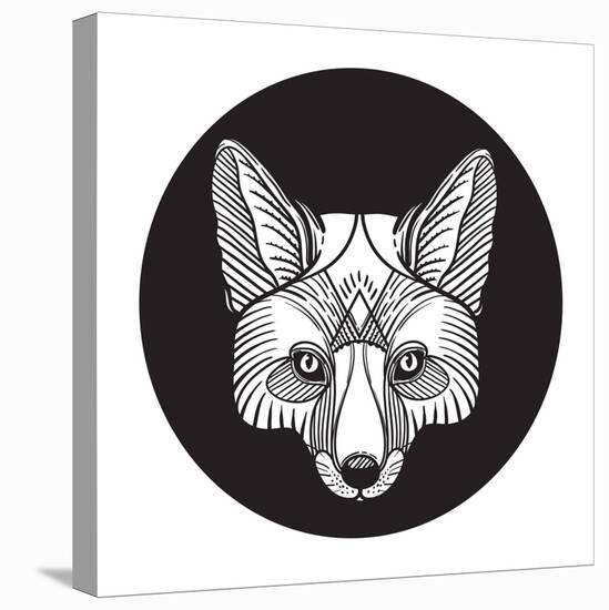 Ornate Animal Fox Head-vavavka-Stretched Canvas