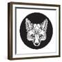 Ornate Animal Fox Head-vavavka-Framed Art Print