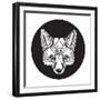 Ornate Animal Fox Head-vavavka-Framed Art Print