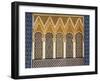 Ornate Architectural Detail Above the Entrance to the Royal Palace, Fez, Morocco, North Africa-John Woodworth-Framed Photographic Print